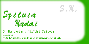 szilvia madai business card